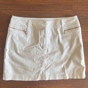 Fashion Bug Stretch White Denim Mini Skirt Women’s Size 12 Y2K Retro Casual Summ